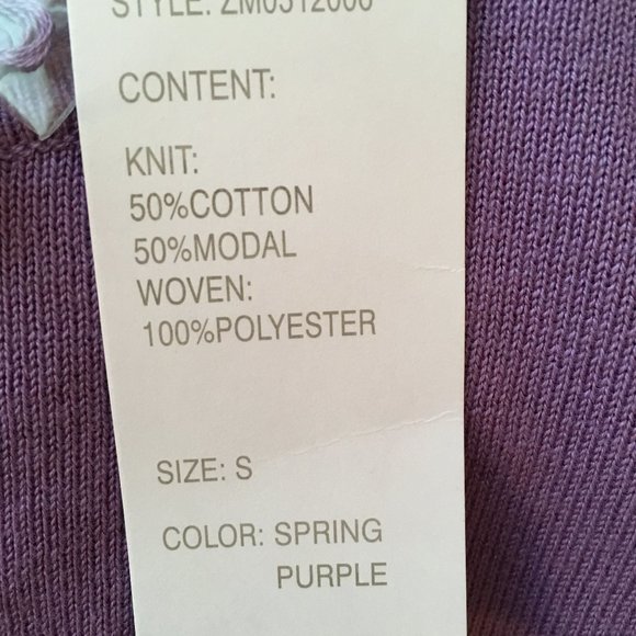 Design History Lavender Shark-bite Sweater with attached Sheer "Skirt" NWT - Picture 10 of 11